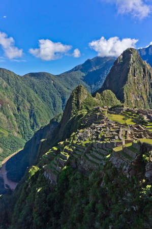 Machu Picchu on a sunny day, Peru, South Americaのeditorial素材