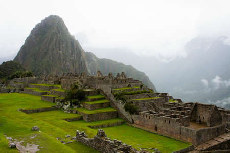 Machu Picchu, Cloudy day, Peru, South Americaのeditorial素材
