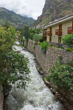Sacred Valley, Ollantaytambo Ancient city view, Peru, South Americaのeditorial素材