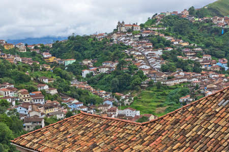 Ouro Preto, Old city street view, Brazil, South Americaのeditorial素材