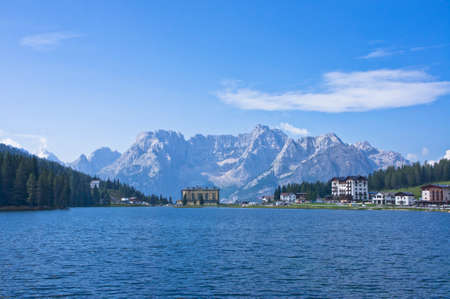 Lake Misurina, Natural landscape in Dolomites Alps, Italy, Europeのeditorial素材