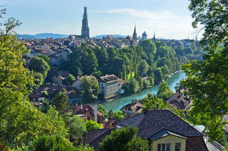 Bern, Old city view by the river, Switzerland, Europeのeditorial素材