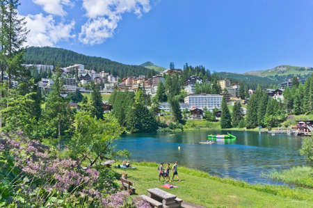 Arosa in Alps, Lake view, Switzerland, Europeのeditorial素材