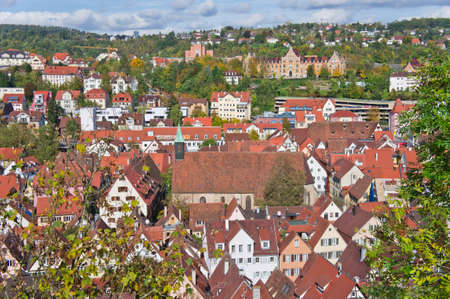 TÃ¼bingen, Old city view from the hill, Germanyのeditorial素材