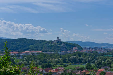 Trencin, Old city street view, Slovakia, Europeのeditorial素材