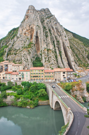 Sisteron in Provence, Old city view, France, Europeのeditorial素材