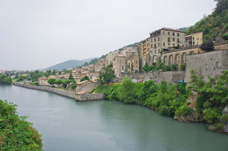 Sisteron in Provence, Old city view, France, Europeのeditorial素材