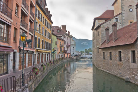 Annecy in Alps, Old city canal view, France, Europeのeditorial素材