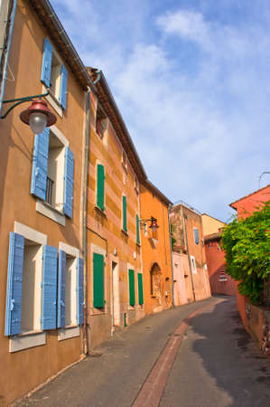 Roussillon in Provence, Old city street view, France, Europeのeditorial素材