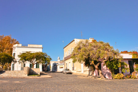 Colonia del Sacramento, Old city street view, Uruguay, South Americaのeditorial素材