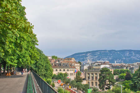 Geneva, Old city view from the hill, Switzerland, Europeのeditorial素材