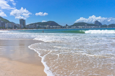 Rio de Janeiro, Copacabana beach view, Brazil, South Americaのeditorial素材