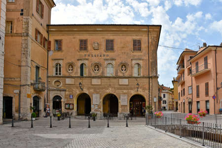 The main square of Arpino, a medieval village in the Lazio region, Italy.