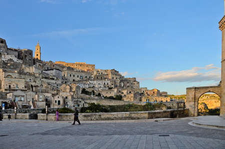 Panoramic view of Matera, an ancient city of the Basilicata region, Italy.