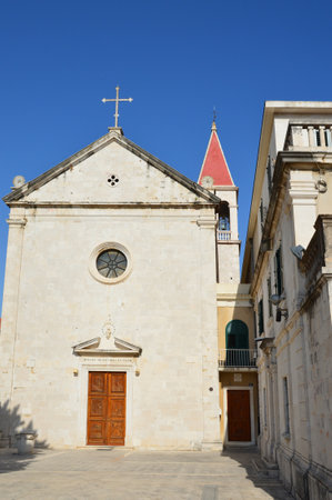A small church in Split, a tourist town on the Adriatic coast.の写真素材