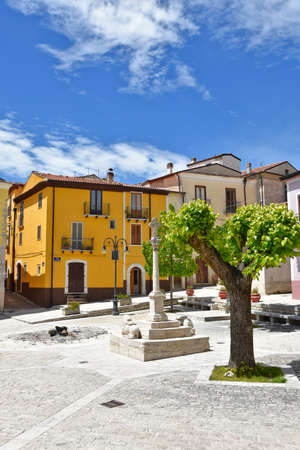 A square among the colorful houses of Frosolone, an old town in the Molise region.