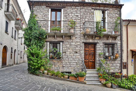 Sasso di Castalda, Italy, 08/24/2019. An old stone house in an old mountain town in the Basilicata region, Italy.のeditorial素材