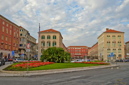 Panoramic view of Split, a tourist town on the coast of the Adriatic Sea.のeditorial素材