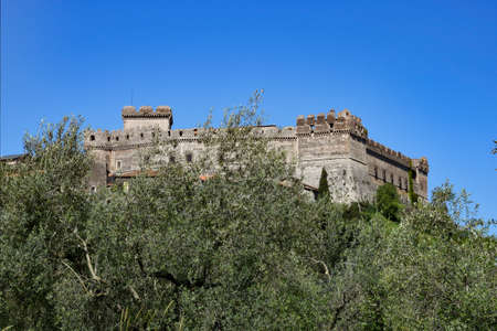 Sermoneta, Italy, 05/10/2021. A medieval castle surrounded by olive groves.のeditorial素材