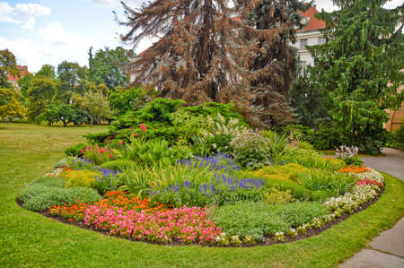 Prague, Czech Republic, 07/30/2015. Image of a public park in the old MalÃ¡ Strana district.のeditorial素材