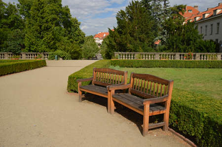 Prague, Czech Republic, 07/30/2015. Image of a public park in the old MalÃ¡ Strana district.のeditorial素材