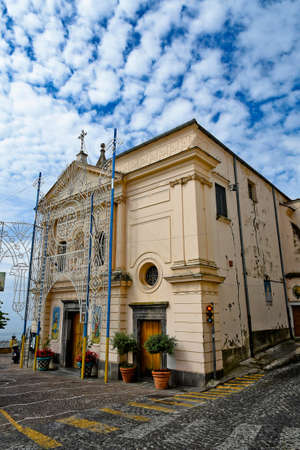 Raito, Italy, 06/06/2021. The small church of a village on the Amalfi coast.のeditorial素材