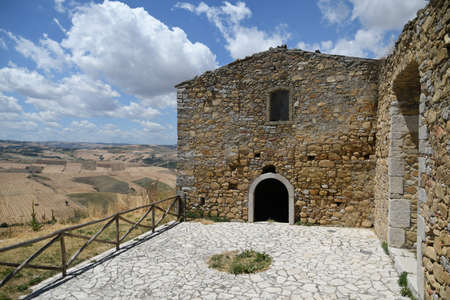 Rocchetta Sant'Antonio, Italy, July 3, 2021. An abandoned house in a medieval village in the Puglia region.のeditorial素材