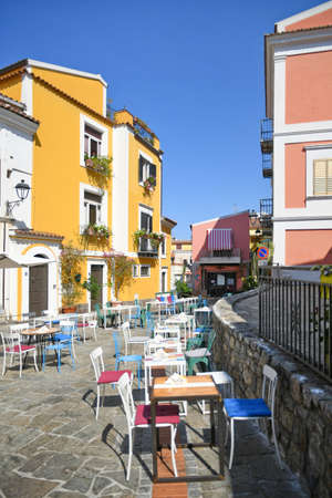 A narrow street in San Nicola Arcella, an old town in the Calabria region of Italy.のeditorial素材