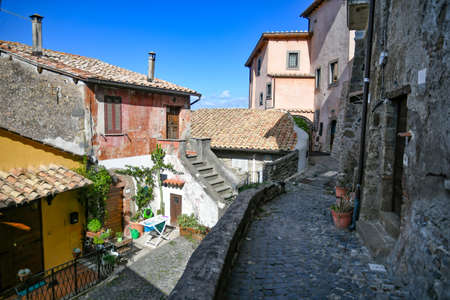 A narrow street in Anguillara sabazia, an old town in Lazio region.