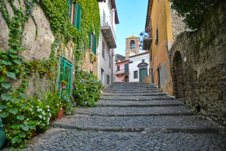 A narrow street in Anguillara sabazia, an old town in Lazio region.