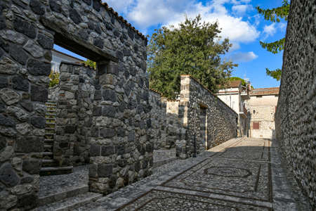 A narrow street of San Lorenzello, a medieval town of Benevento province.