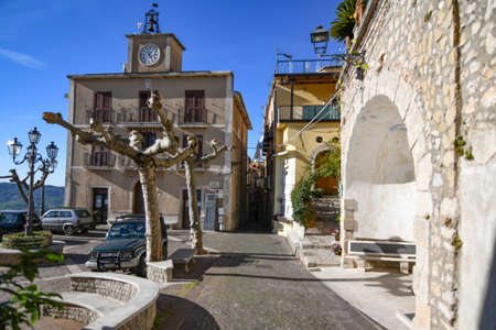 A narrow street in Castelcivita, a small village of the province of Salerno, Italy.