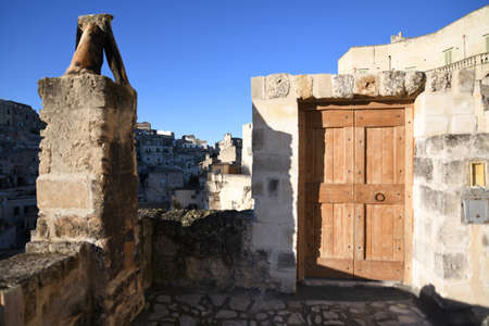 Old houses in Matera, an ancient town in the Basilicata region.
