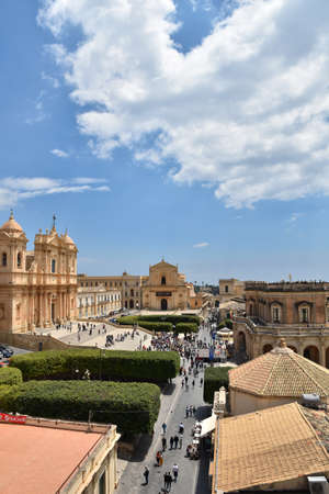 Noto, Italy, 06/02/2019. Panoramic view of a city, decrared world heritage by UNESCO.のeditorial素材