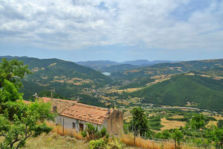Panoramic view of the mountains of Basilicata in the province of Potenza.