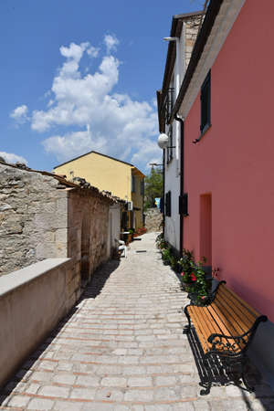 A street in Trivento, a mountain village in the Molise region.の写真素材