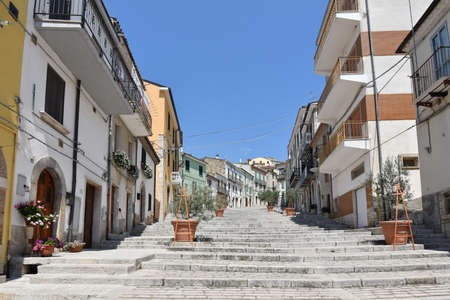 A street in Trivento, a mountain village in the Molise region.