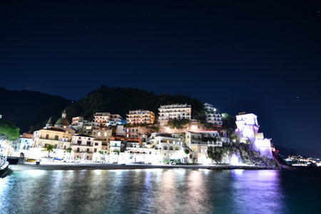 The beach of Cetara, a village in the province of Salerno.の写真素材