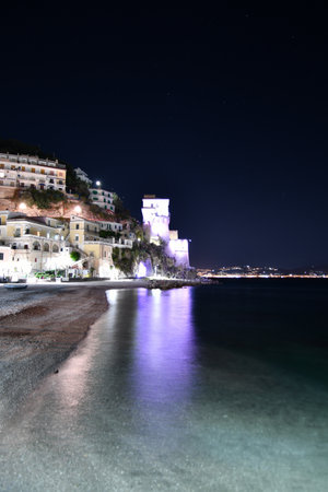 The beach of Cetara, a village in the province of Salerno.の写真素材