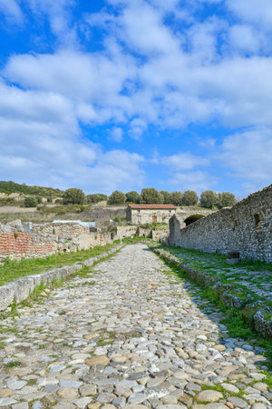 The street of Velia, an ancient Greco-Roman city in the Salerno province, Campania state.のeditorial素材