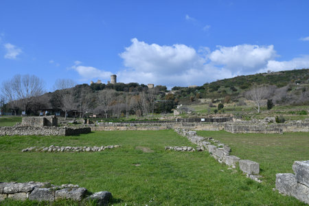 Landscape with ruins of Velia, an ancient Greco-Roman city in the province of Salerno, Campania state.のeditorial素材