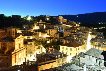 Top view of Subiaco, a medieval town near Rome.