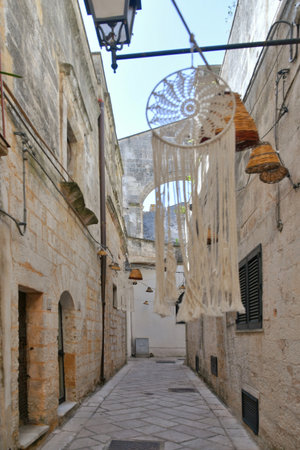 A characteristic street in Ruffano, an old village in the province of Lecce.の写真素材