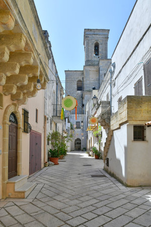 A characteristic street in Ruffano, an old village in the province of Lecce.の写真素材
