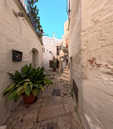 A street of Cisternino, a small town in the Puglia region.の写真素材