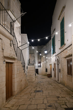 A street of Cisternino, a small town in the Puglia region.の写真素材