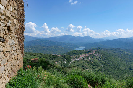 Landscape view in a natural park in Campania.の写真素材