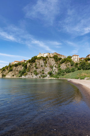 A beach of Agropoli, a small town in the province of Salerno.の写真素材