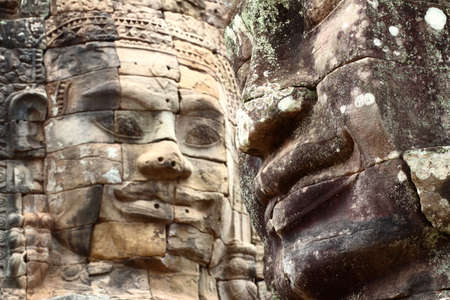 Buddha head in Angkor Thom, Angkor Wat site, Cambodiaの写真素材