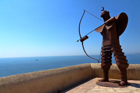 Modern statues installed at the Castle "El Morro" in Alicante, Spainのeditorial素材
